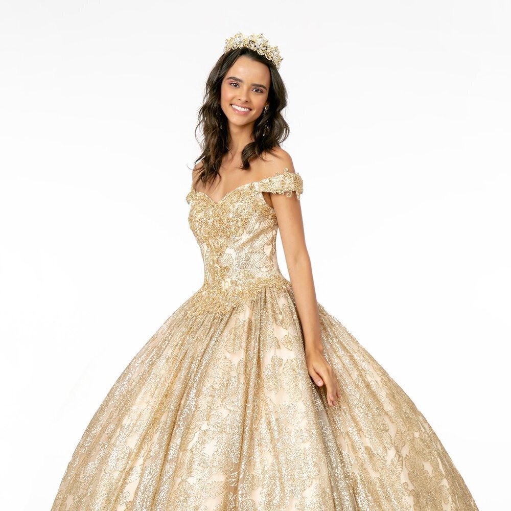 NEW LONG MESH OFF THE SHOULDER SLEEVELESS BALL GOWN WITH LACE UP BACK GL1820